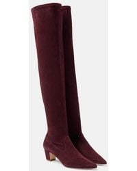 Manolo Blahnik - Lupasca Suede Over-The-Knee Boots - Lyst