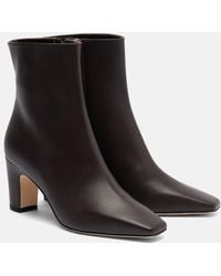 Manolo Blahnik - Ofaralo 70 Leather Ankle Boots - Lyst
