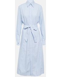 Polo Ralph Lauren - Vestido camisero de lino y algodon - Lyst