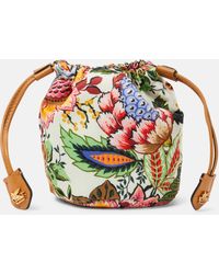 Etro - Mini Leather-trimmed Printed Clutch - Lyst