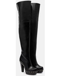 Chloé - Lola Studded Leather Over-The-Knee Boots - Lyst