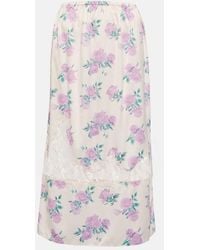 LoveShackFancy - Fayette Floral Midi Skirt - Lyst