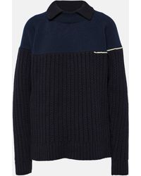 Victoria Beckham - Double-collar Wool Sweater - Lyst