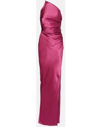 The Sei - Asymmetric Gathered Silk Satin Gown - Lyst