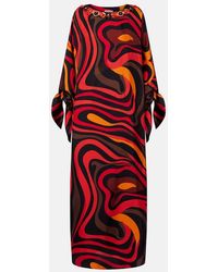 PUCCI - Marmo Embellished Silk Twill Kaftan - Lyst