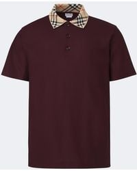Burberry - Check Cotton Pique Polo Shirt - Lyst
