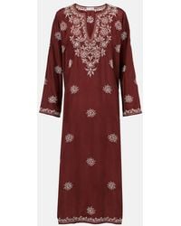 Juliet Dunn - Floral Embroidered Silk Tunic - Lyst
