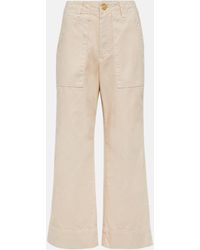 Velvet - Mya Cropped Cotton Wide-leg Pants - Lyst