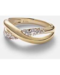 STONE AND STRAND - Glitterati Kiss 14Kt Ring With Diamonds - Lyst
