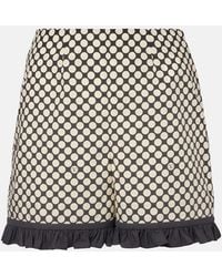 Valentino - Plus De Pois Cotton Poplin Shorts - Lyst