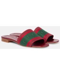 Gucci - Slide Sandal With Web, Fabric - Lyst