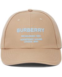 Burberry Logo Embroidered Cotton Canvas Cap - Natural