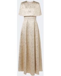 Emilia Wickstead - Lucretia Caped Floral Jacquard Gown - Lyst
