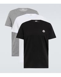 Moncler Set de 3 camisetas de algodon - Negro