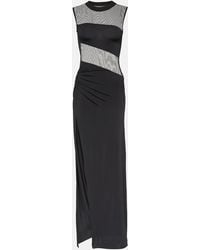 Nensi Dojaka - Mesh And Jersey Maxi Dress - Lyst