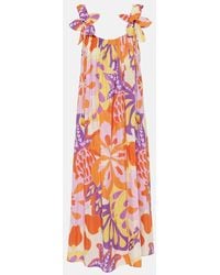 FARM Rio - Lee Floral Cotton-blend Maxi Dress - Lyst