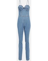 Magda Butrym - Bustier Denim Jumpsuit - Lyst