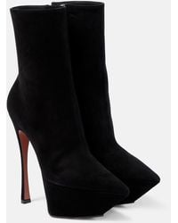 AMINA MUADDI - Ankle Boots Yigit 150 Aus Veloursleder - Lyst