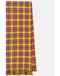 Etro - Checked Fringed Virgin Wool Scarf - Lyst