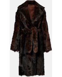 Nour Hammour - Uma Shearling Wrap Coat - Lyst