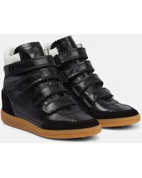 Isabel Marant - Bilsy High-top Leather And Suede Sneakers - Lyst