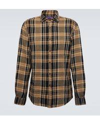 Ralph Lauren Purple Label - Plaid Linen-blend Shirt - Lyst