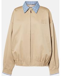 Miu Miu - Chaqueta De Algodon A Cuadros - Lyst