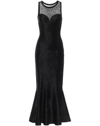 Alaïa Abito midi in raso stretch - Nero