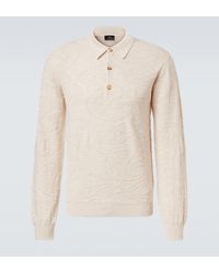 Etro - Jacquard Wool-Blend Polo Sweater - Lyst