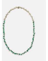 Suzanne Kalan - Bold Burst 18Kt Tennis Necklace With Emeralds And Diamonds - Lyst