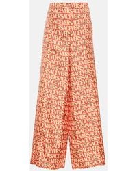 Versace - Holiday Wide Leg Trouser - Lyst