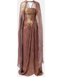 Marmar Halim - Caped Pleated Bustier Gown - Lyst