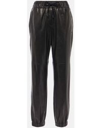 Brunello Cucinelli - Gerade Hose Aus Leder - Lyst
