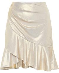 Balmain - Exclusivo En Mytheresa – Minifalda De Lamé Con Volantes - Lyst