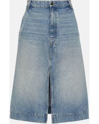 Khaite - Charlene Denim Midi Skirt - Lyst