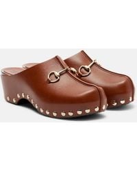Gucci - Horsebit Studded Leather Platform Clogs - Lyst