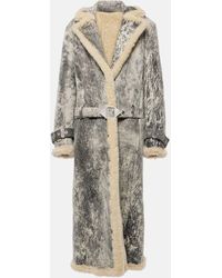 The Attico - Shearling-lined Leather Coat - Lyst