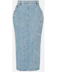Nina Ricci - Denim Midi Skirt - Lyst