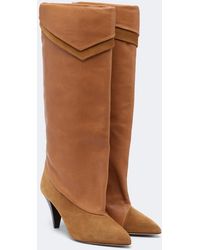 Isabel Marant - Lezra Suede And Leather Knee-High Boots - Lyst