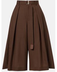 Sacai - Pleated Belted Shorts - Lyst