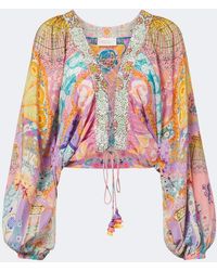 CAMILLA - Blouse En Soie A Imprime Et Ornements - Lyst