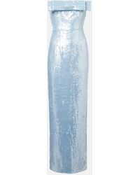 The New Arrivals Ilkyaz Ozel - Sisu Bow-Detail Sequined Cocktail Dress - Lyst
