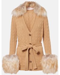 Valentino - Cardigan De Cachemir Con Borrego - Lyst