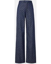 Gucci - Gg Jacquard Wide-Leg Jeans - Lyst
