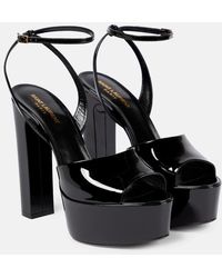 Saint Laurent - Sexy 95 Patent Platform Sandal - Lyst