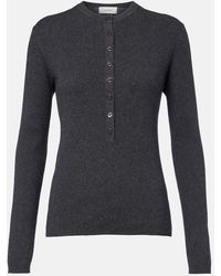 Lisa Yang - Airi Ribbed-Knit Cotton And Cashmere Henley Shirt - Lyst