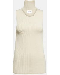 Jil Sander - Knitted Cotton-blend Top - Lyst