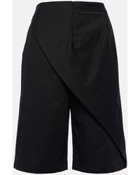Loewe - Pleated Cotton Shorts - Lyst