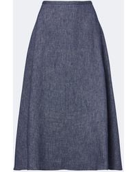 Carolina Herrera - Linen, Wool, And Silk-Blend Midi Skirt - Lyst