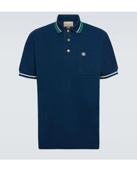Gucci - Logo-embroidered Regular-fit Wool And Cotton-blend Polo Shirt X - Lyst